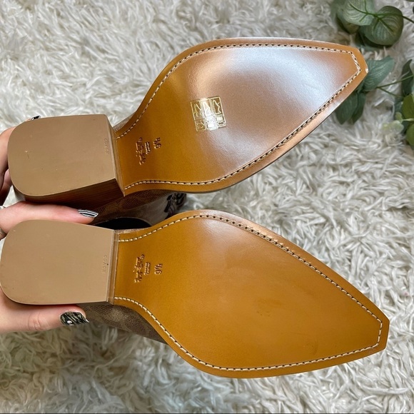 Coach Lace Up Signature Canvas & Snakeskin Boots - Picture 3 of 13